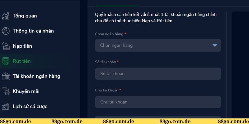 Các bước rút tiền về ngân hàng