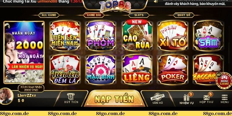 Game Top88 – Hệ thống đổi thưởng uy tín chất lượng hàng đầu Châu Á 3 Kho game đồ sộ tại Top88